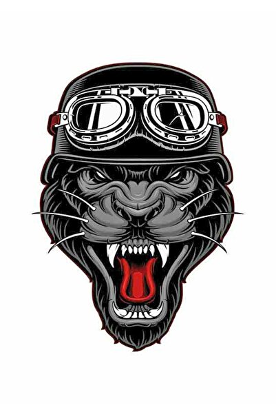 MegaSticker ملصق بلاك بانثر أوتو، دراجة نارية، خوذة، كمبيوتر محمول 13x9 سم