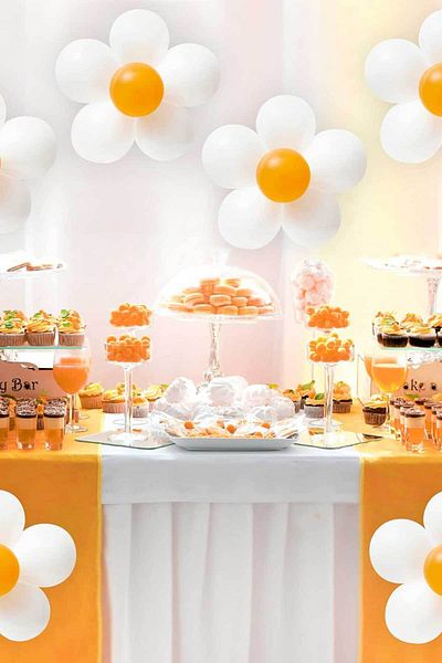 LeoParti Diy Daisy Theme Balloon Set - Party Set with 36 Balloons