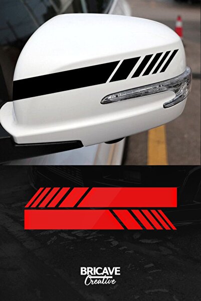 Bricave Yan Ayna Şerit Araba-Motosiklet Cam Etiket Sticker 18x5cm