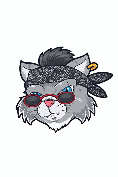 Limitless Design Cool Kedi Araba, Motorsiklet, Kask, Laptop Sticker 14x12 Cm