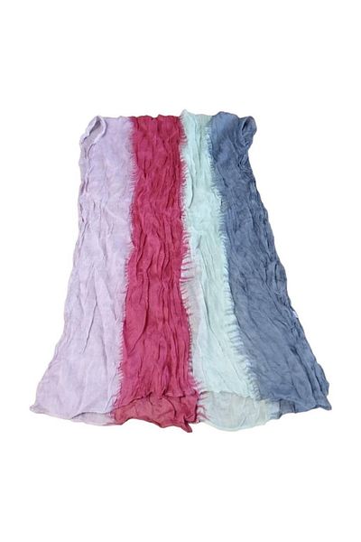 ByEnBi Batik Colored Shawl Hand Painted Lilac Fuchsia Pistachio Green Gray