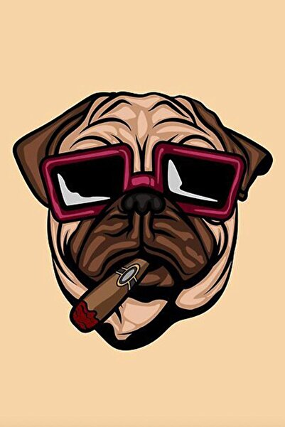 MegaSticker ملصق Pugg لخوذة المحرك والكمبيوتر المحمول والسيارة مقاس 10 × 10 سم