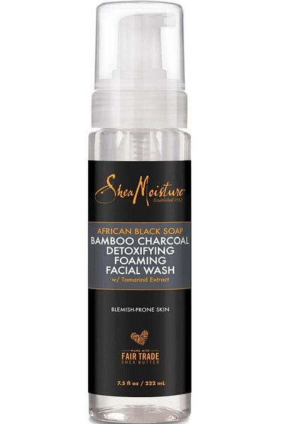 Shea Moisture African Black Soap And Bamboo Charcoal Detox Face Wash Foam 222ml