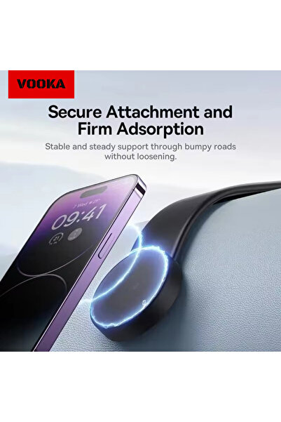 VOOKA Araç Içi Telefon Tutucu Ayarlanabilir Torpido Magsafe Mıknatıslı Bükülebilir Mıknatıslı Fulltech