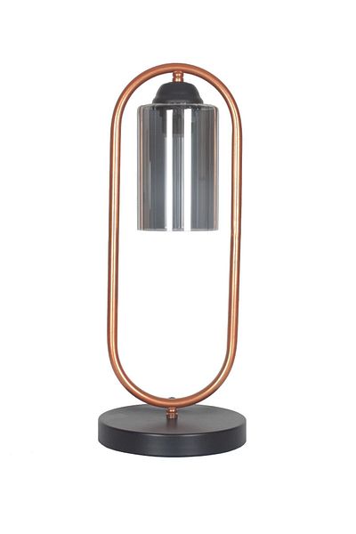 Fer Avize Koza Modern Design Copper Color Smoked Glass Lampshade - Table - Night Lamp