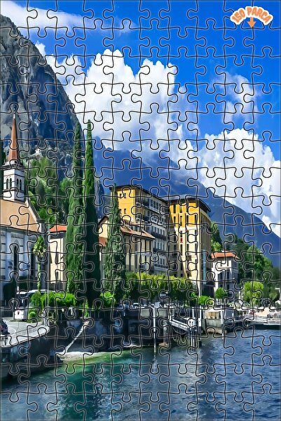 Teona Ahşap Lago di Como İtalya Dekoratif Çift Katlı Çerçeveli Asılabilir Ahş...