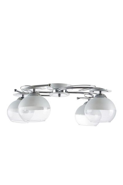 Fer Avize Karel Modern Chrome Color Glass Living Room - Kitchen - Bedroom 4-Piece Chandelier