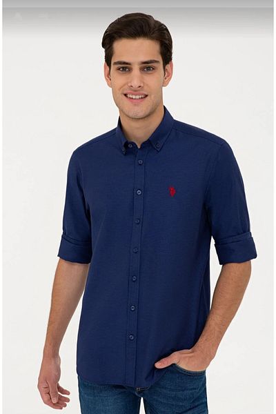 U.S. Polo Assn. Ανδρικό πουκάμισο Navy Blue