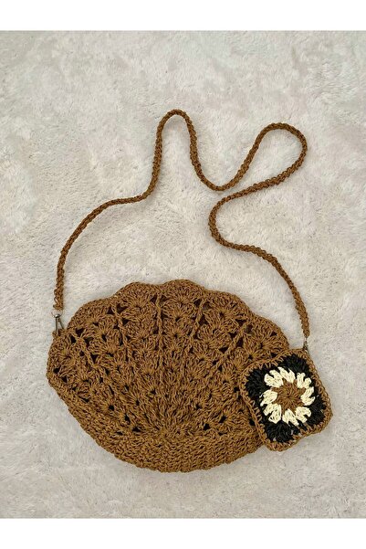 Parla Life Kadın İstiridye Model Kağıt İp Çanta / Hasır Çanta / Günlük Çanta