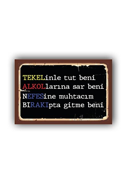 Teona Ahşap TEKEL Retro Ahşap Poster (Ölçü:20x30)