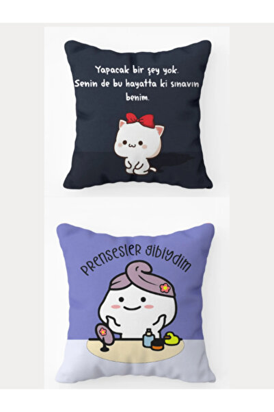 Kollektif 2 li Prensesler Gibiydim Yastık Bu hayatta k, Sınavın Benim Komik S...