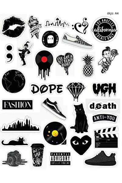Limitless Design Black And White Laptop, Tablet, Telefon Sticker Seti