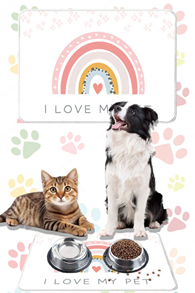YTR HOME Digital Printed Cat Dog Mat - Food Mat 40x60cm