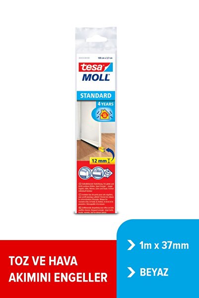 Tesa Kapı Altı Hava Akımı Önleyici Fırça, 1mx37mm, Beyaz