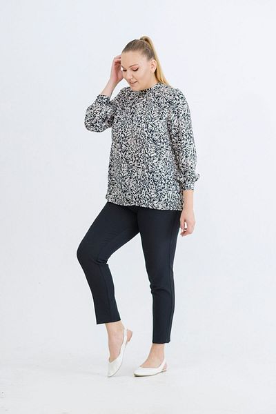 EVEN plus size بلوزة كبيرة الحجم بنمط حمار وحشي لامع