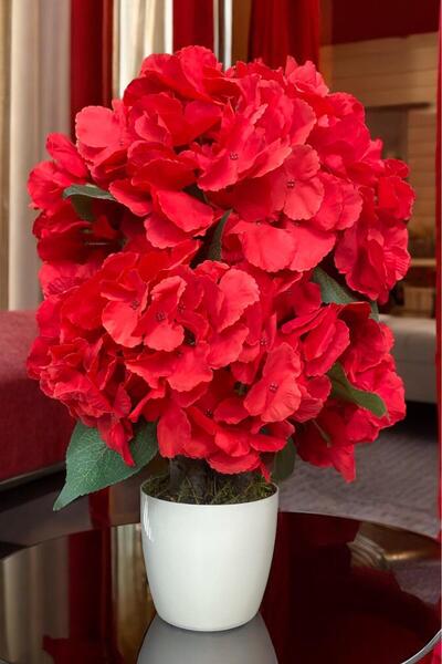 YAPAY ÇİÇEKÇİNİZ Artificial Hyacinth Tree in White Pot 40 cm