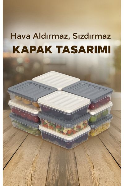 Nesto Home 12 Colorful Refrigerator Organizer Freezer and Microwave Storage Container 12X600 ml