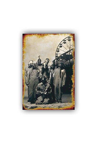 Teona Ahşap SLIPKNOT Retro Ahşap Poster (Ölçü:20x30)