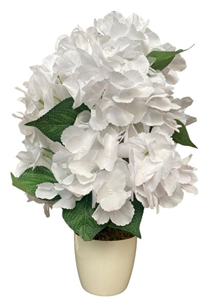 YAPAY ÇİÇEKÇİNİZ شجرة كوبية صناعية في وعاء أبيض 40 سم