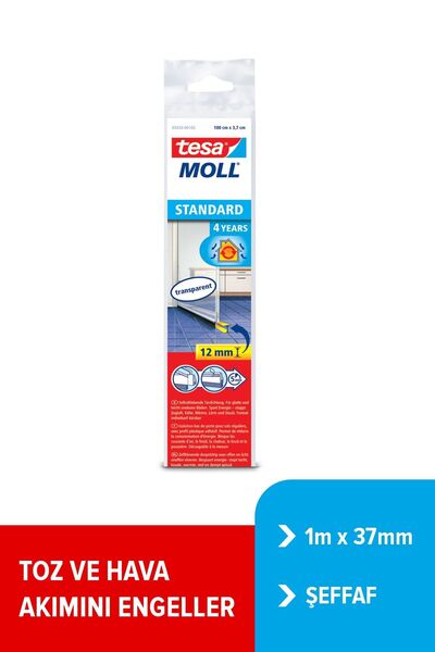 Tesa Kapı Altı Hava Akımı Önleyici Fırça, 1mx37mm, Şeffaf