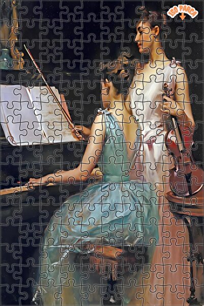 Teona Ahşap Piyano Dersi Dekoratif Çift Katlı Çerçeveli Asılabilir Ahşap Puzz...