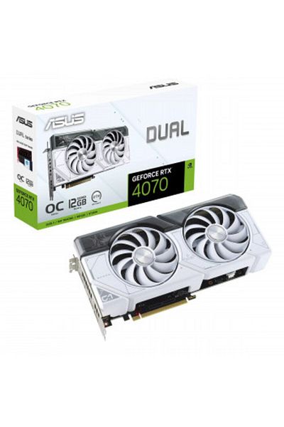 ASUS Dual Geforce Rtx 4070 Oc Dual-Rtx4070-O12G-White Gddr6X 192Bit Dx12 Dlss 3 Graphics Card