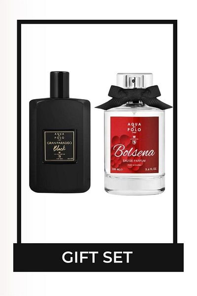 Aqua Di Polo 1987 Aqua di Polo 1987 Bolsena & Gran Paradiso Black 100 ml EDP Perfume Set for Men and Women STCC021369