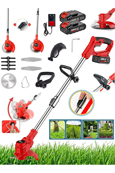 Wacker Platınum Seri 3800 VF 20 AH 2 Akülü Çim Çalı Ot Biçme Tırpanı Teleskop...