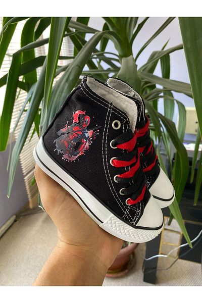 STARYOU STORE Tenis lung de in negru - Pantofi sport casual cu imprimeu Deadpol