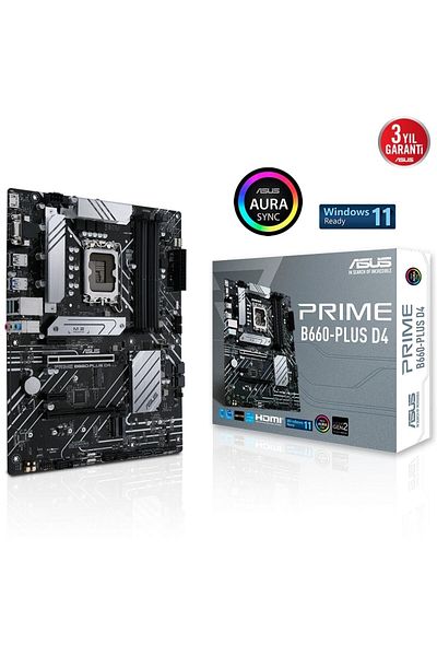 ASUS Prime B660-plus D4 DDR4 HDMI M2 NVMe PCIE 16x V4.0 1700p ATX