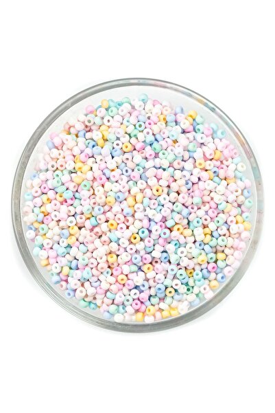 yfhobi 25 Gram - 3 Mm Karışık Pastel Tonlu Soft Renk Düzgün Boyut Kum Boncuk,...