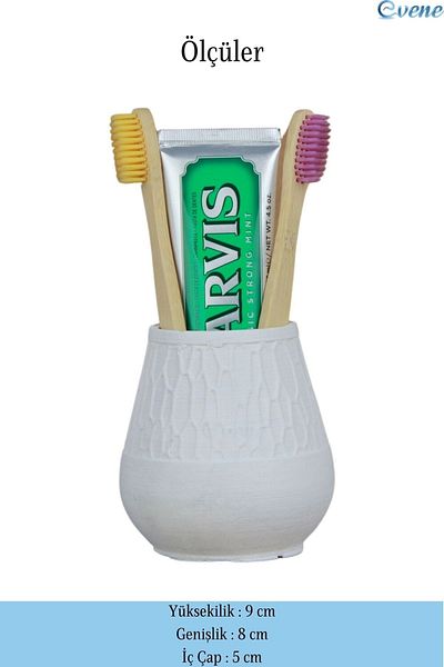 Evene White Colored Countertop Toothbrush Holder - Model 3
