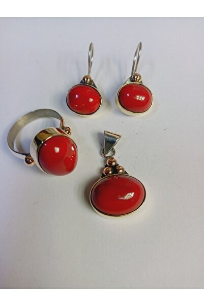 Erkbay Mercan Taşlı El Yapımı Üçlü Set