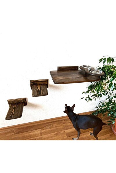 The BEST Shopping Doğal Ahşap Dekoratif Kedi Tırmanma Duvar Rafı