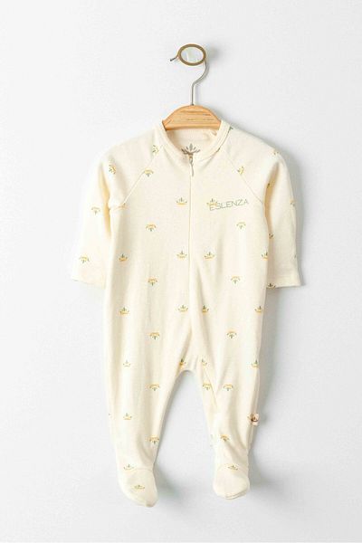 Minimus Organic Zippered Jumpsuit Set for Newborn Baby Girl and Boy - Bodysuit Set
