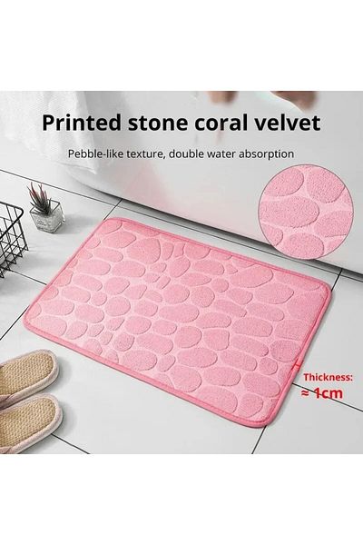 BLUE SİDE Χαλάκι μπάνιου Pinterest Style Diatom - Αντιολισθητικό με ανάγλυφο σχέδιο και πατάκι πλύσης
