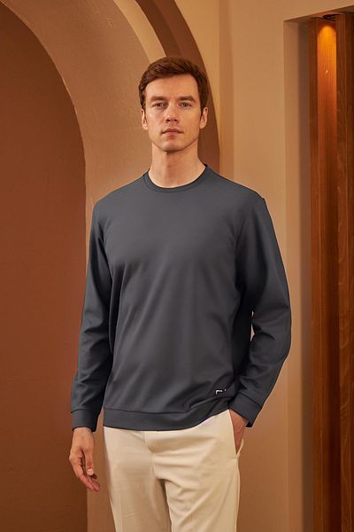 BayBayan Мъжки суитшърт Oversize - Ежедневен, Гъвкав, Дебел отвътре, Памучен, Релефен, Сезонен