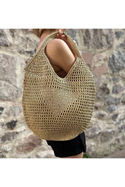 hati .bags Hasır Örgü File Model Çanta