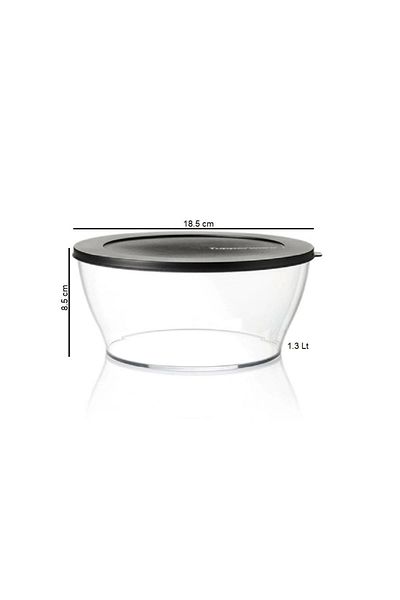 Tupperware Royal Cap 1.3 Lt Black Storage Serving Container