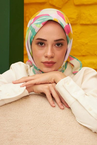 İpekhan Ipekhan Daphne Patterned Cotton Scarf 1108-08