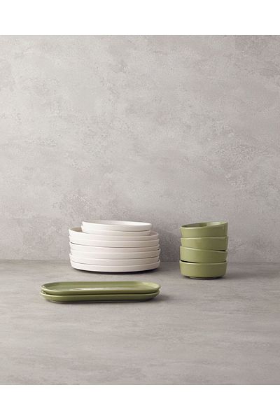 English Home Set mic dejun din ceramică Fiesta verde - 14 articole, 6 persoane
