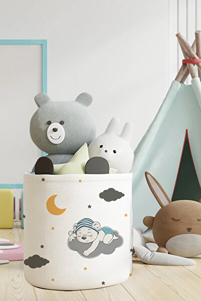 Talia Home منظم نوم بنمط الدب - غرفة الأطفال والرضع، لعبة وسلة متسخة TLAS-091