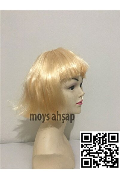 moysahşap Πλατίνα Χρυσό Χρώμα Μπλοκ Περούκα Κοντή Ψεύτικη Περούκα