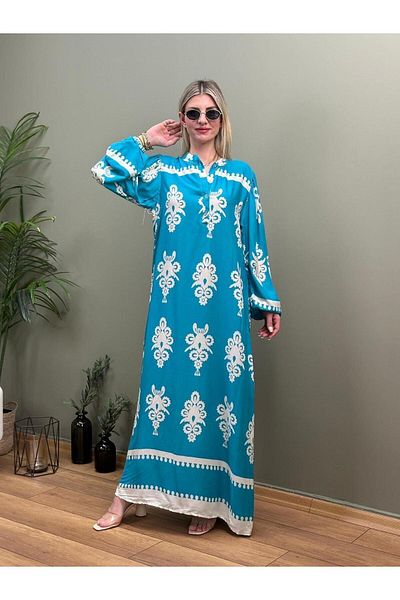 Serra Butik Hijab Dress - Alaçatı Patterned