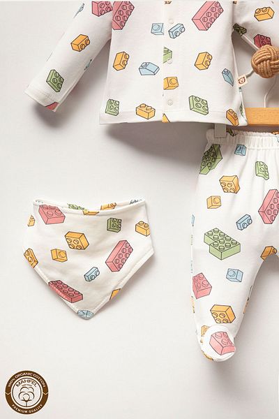 MAHFEL Colorful Lego Themed Newborn Baby Hospital Discharge Set of 5