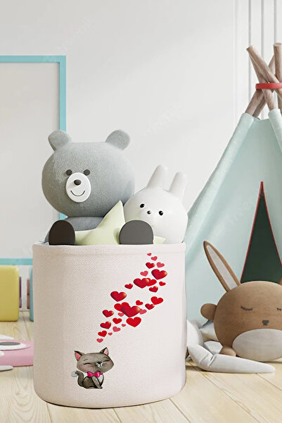 Talia Home Organizator pentru cameră pentru copii cu model de inimă și pisici...