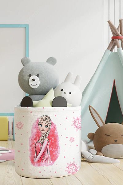 Talia Home Elsa Patterned Children's and Baby's Room Organizer - Toy and Dirty Basket Tlas-087