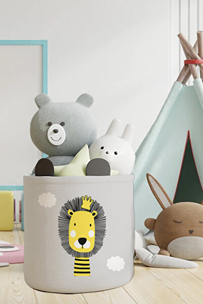 Talia Home منظم غرفة الأطفال والرضع بنمط الأسد الملك - لعبة وسلة متسخة TLAS-094