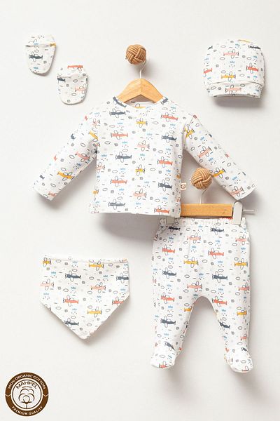 MAHFEL Baby Boy Hospital Exit Set - Airplane Printed