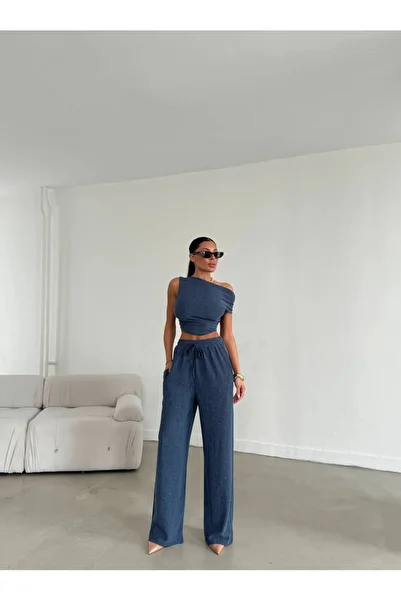 CNSNBUTİK Asymmetrical Suit - Blouse and Pants Set